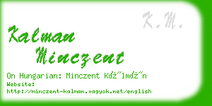 kalman minczent business card